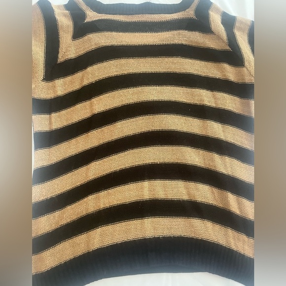 Women’s Absolutely creative size L black and tan sheer knit sweater. - Picture 5 of 8